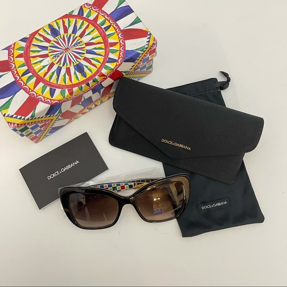 Dolce and Gabbana 54mm Gradient Butterfly Sunglasses Havana / Brown Gradient - Picture 5 of 15